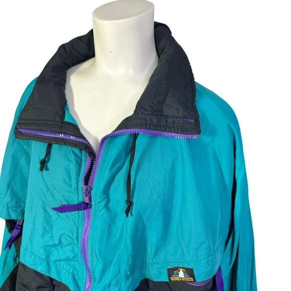 Vintage Sedona Desires Teal Purple Windbreaker Jacket – Unisex Retro Style Large - Picture 5 of 8